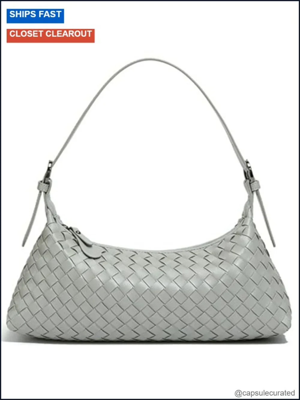 Women's Woven Hobo Shoulder Bag – Faux Leather Crossbody Purse with Adjustable